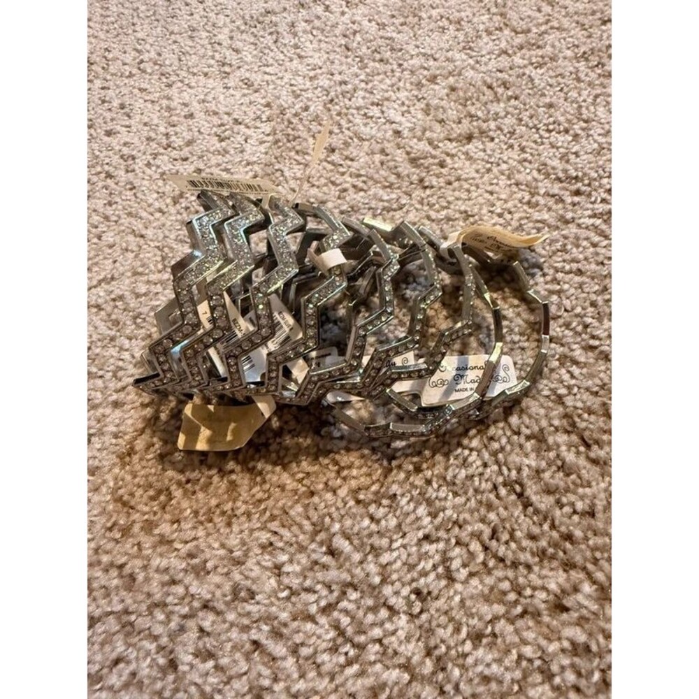 9 silver bangles - nwt | j-0023